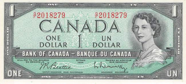 Kanada 1 Dollar 1954  p.75b